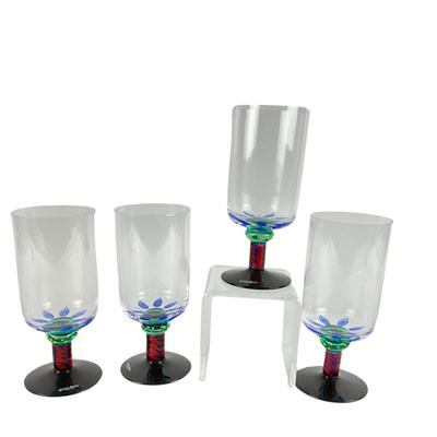 125 Set of Four Ice Tea Kosta Boda Handpainted Glasses