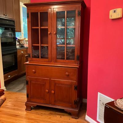 128 Cherry Stained Maple Colonial Style China Cabinet
