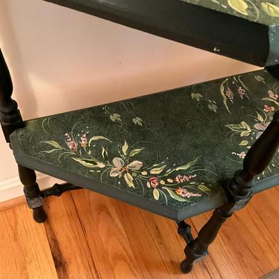 132 Hand Painted Two Tier Table