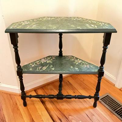 132 Hand Painted Two Tier Table