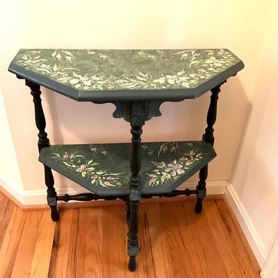 132 Hand Painted Two Tier Table
