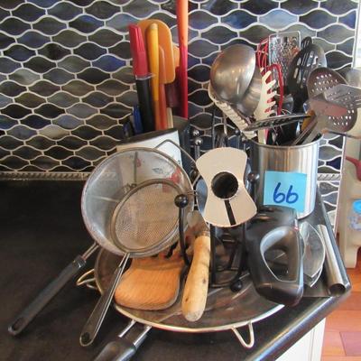 Lot 66- Large lot of Kitchen Utensils Etc.