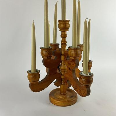 138 Swedish Wooden Brown Candle Holder By Stig Johnsson