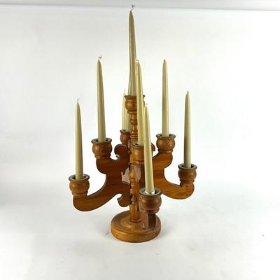 138 Swedish Wooden Brown Candle Holder By Stig Johnsson