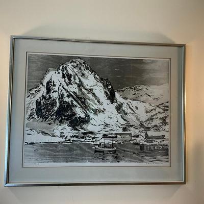 144 Black & White Signed and Numbered Woodcut Print By LARS LERIN