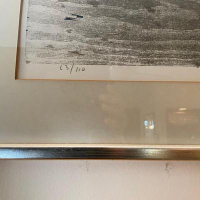 144 Black & White Signed and Numbered Woodcut Print By LARS LERIN