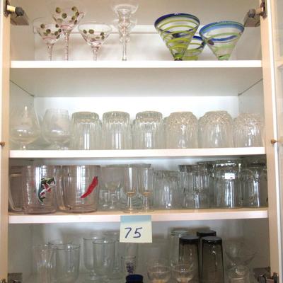 Lot 75-Large lot of Glasses