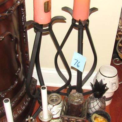 Lot 76-Candle Holders, Electric Candle Light Etc.