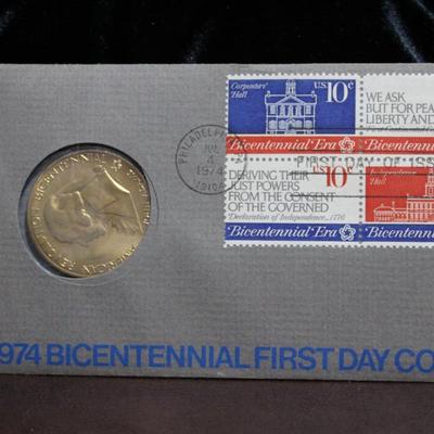 1974 Bicentennial First Day Cover Metal