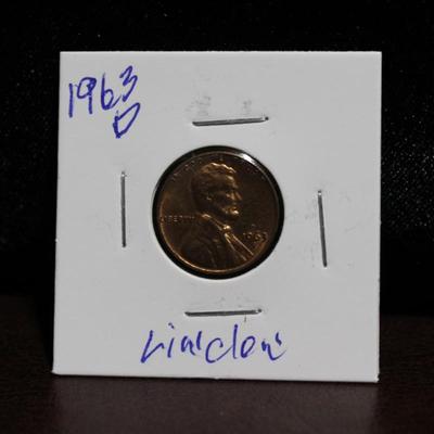 1963-D Wheat Penny AU