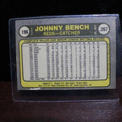1981 Fleer Johnny Bench Card
