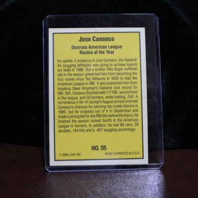 1986 Donruss Jose Canseco Rookie Card