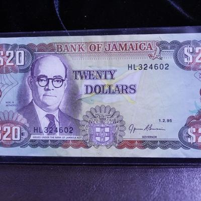 1995 B.O. Jamaica 20 Dollars