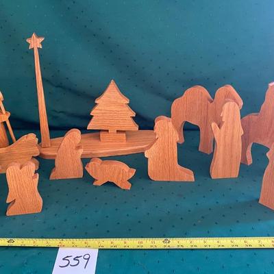 Wooden Nativity Scene