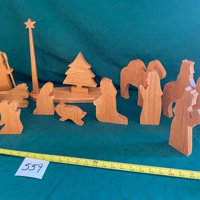 Wooden Nativity Scene