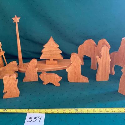 Wooden Nativity Scene