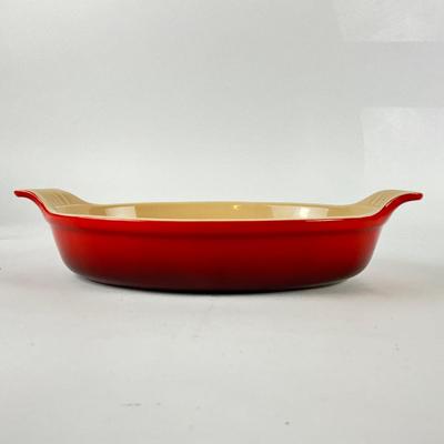 159 Le Creuset Au Gratin 1 qt Red Ombre Enamel Cast Iron Pan