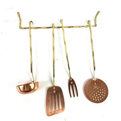 165 Copper Utensil Set With Hanger