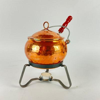 167 Swedish Copper Stand Lid Punch Pot With Ladle