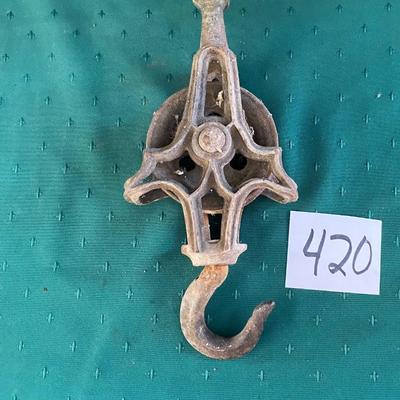 Antique Hay Trolley Drop Pulley