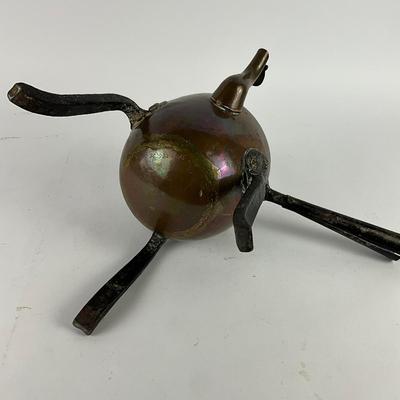 169 Antique Copper & Iron Coffee Kettle