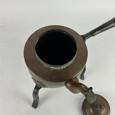 169 Antique Copper & Iron Coffee Kettle