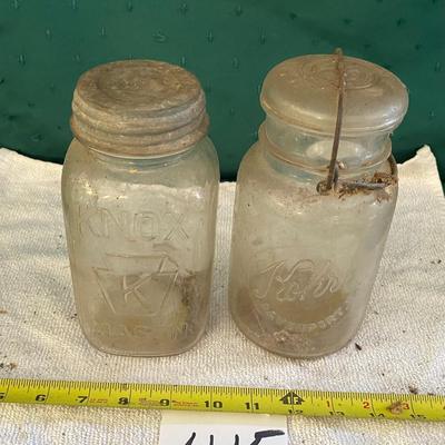 Vintage Knox and Kohrs Canning Jars
