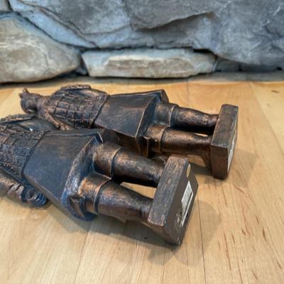 Wood & Marble Book Ends / Statues