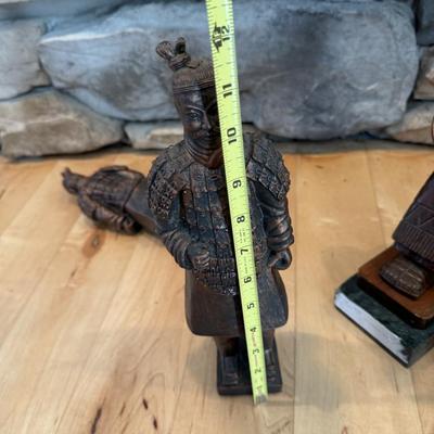 Wood & Marble Book Ends / Statues