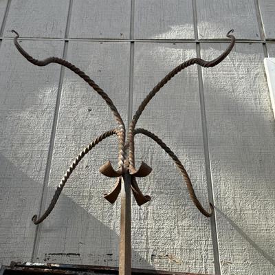 Antique Wrought Iron Plant Hanger 94” Tall