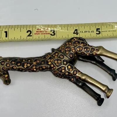 Enameled Giraffe Trinket Box With Crystals