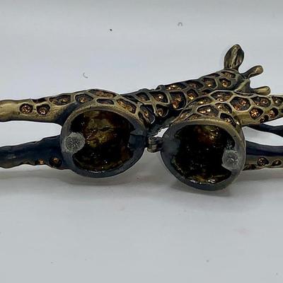 Enameled Giraffe Trinket Box With Crystals
