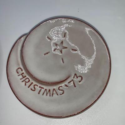 Lot of Three (3) Frankoma Mini Christmas Plates - 1971, 1972, 1973