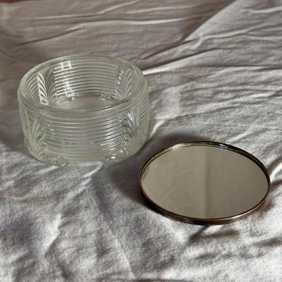Silver Plated 4-Piece Vanity Set and Glass Perfume Bottle (PB-DZ)