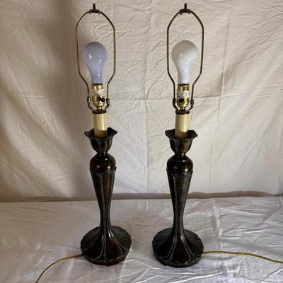 Pair of Art Nouveau Style Lamps (PB-DZ)