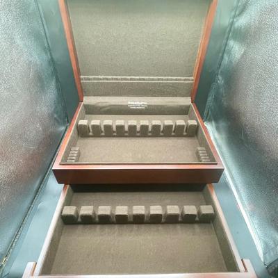 Reed and Barton Bristol Cherry Flatware Chest, Wooden Silverware Organizer and Storage Chest with 1 Drawer