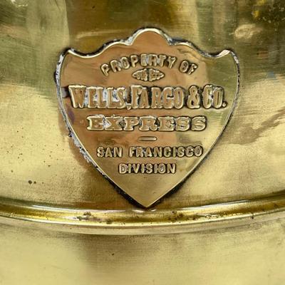 Vintage Brass Spittoon Cuspidor Polished Brass Wells Fargo Express