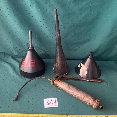 Funnels and Grease Gun