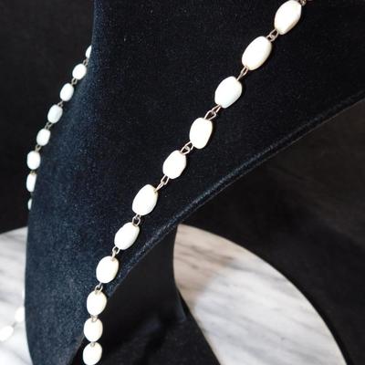Stunning Mother of Pearl Necklace w/ Intricate Pendant 28”