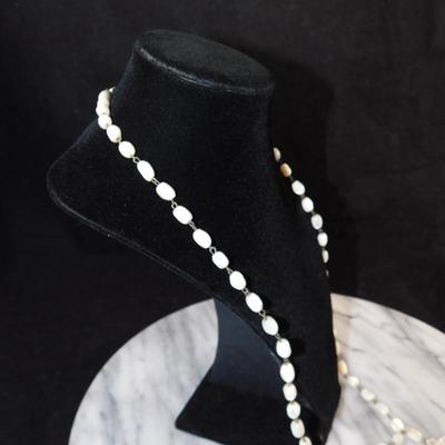 Stunning Mother of Pearl Necklace w/ Intricate Pendant 28”