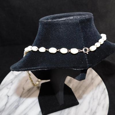 Stunning Mother of Pearl Necklace w/ Intricate Pendant 28”