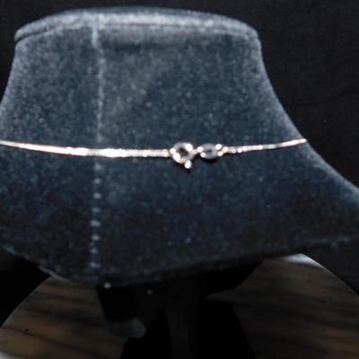 925 Sterling Chain w/ 925 Tourmaline Heart Pendant 18”, 6.4g