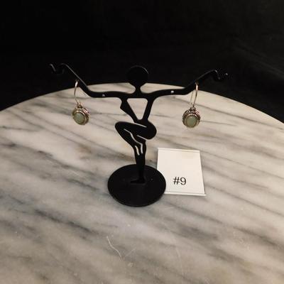 925 Sterling Moonstone Drop Earrings 2.4g