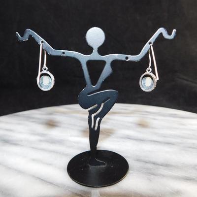 925 Sterling Moonstone Drop Earrings 2.4g