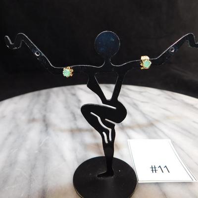 10k Gold Tourmaline Stud Earrings .8g