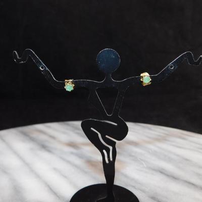 10k Gold Tourmaline Stud Earrings .8g