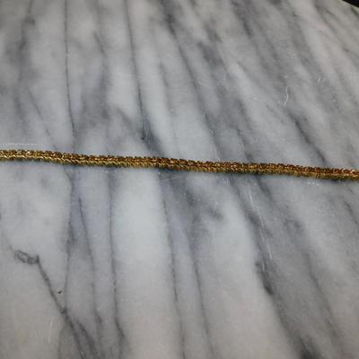 Gold-Tone 925 Sterling Tennis Bracelet w/ Quartz Settings 7”, 11.8g