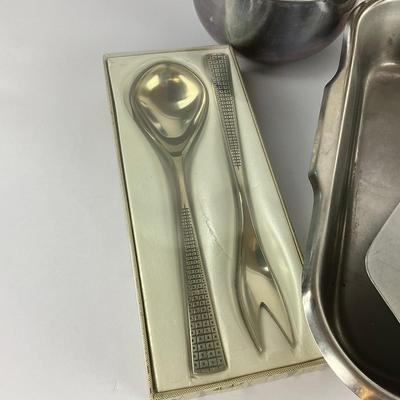 184 Ten Piece Stainless Steel Serving Pieces