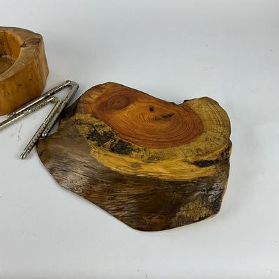 190 Swedish Hand turned Wood Nut Bowl by Bjork Fran Kila & Cutting Board