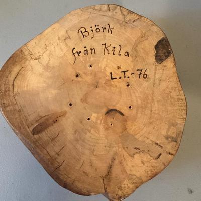 190 Swedish Hand turned Wood Nut Bowl by Bjork Fran Kila & Cutting Board